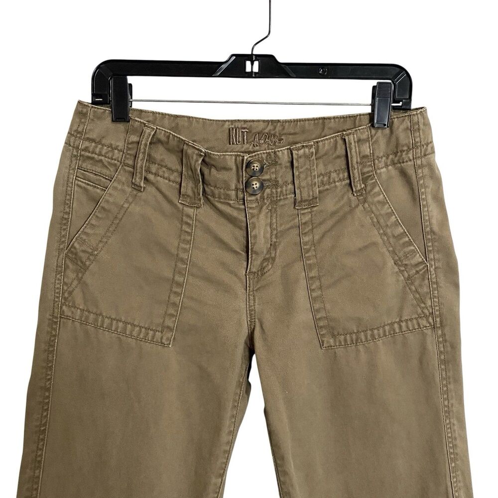 Kut From The Kloth Capri Crop Pants Womens Size 4 Brown Khaki Chino Mid Rise - Picture 2 of 6